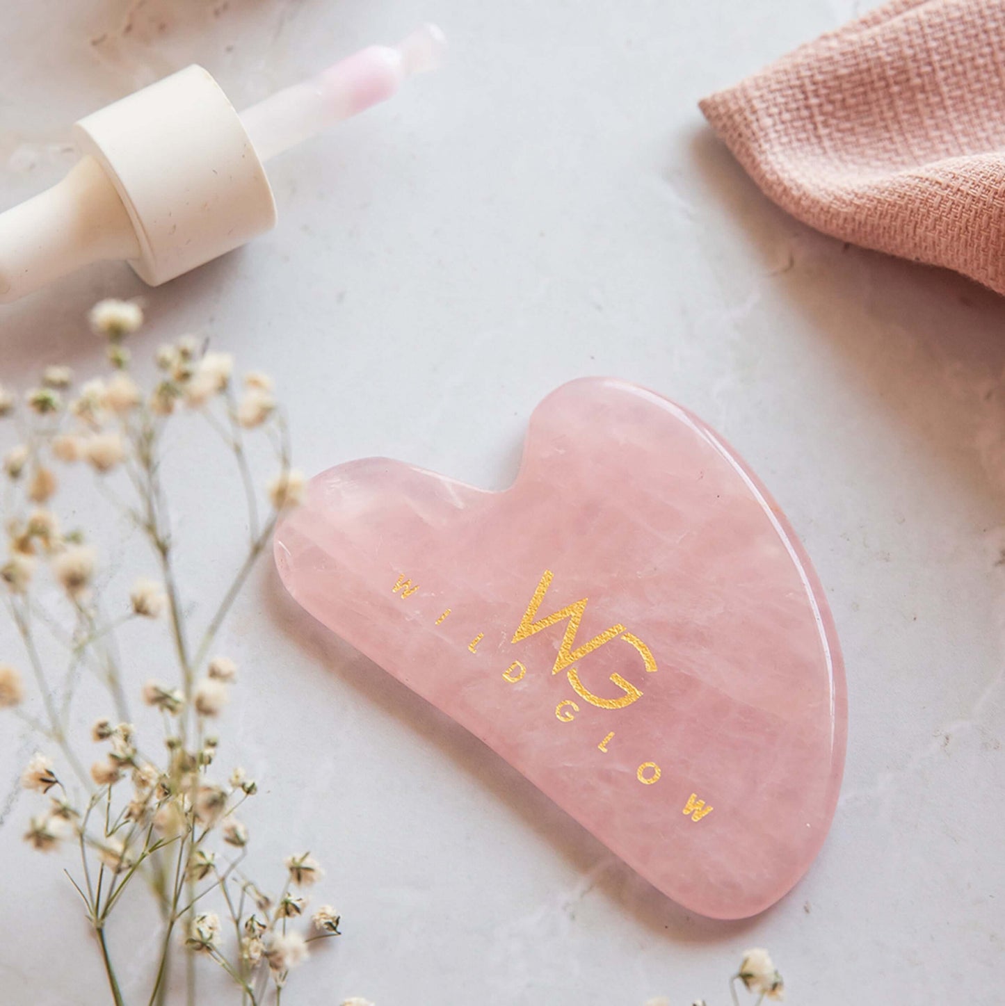 Brazilian Rose Quartz Gua Sha for Facial Contours & Jawline