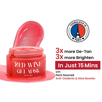 Red Wine Gel Face Mask With Paris-based RedWine Extracts - 50GM