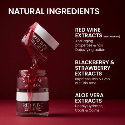 Red Wine Gel Face Mask With Paris-based RedWine Extracts - 50GM secondary image
