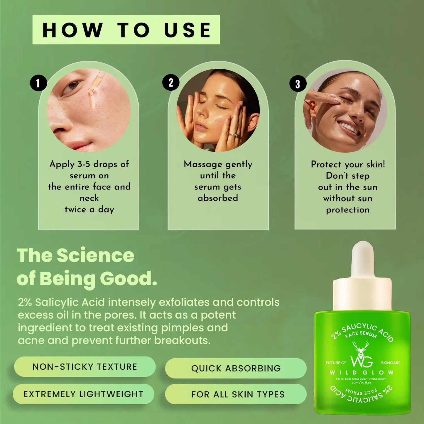 2% Salicylic Acid Face Serum for Acne, Oil Control & Clear Skin – 30ml