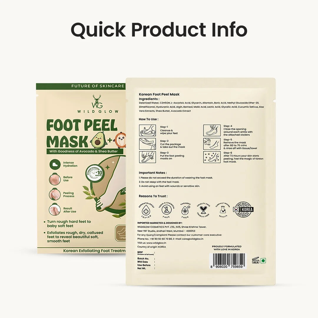 Korean Foot Mask with Avocado & Shea Butter