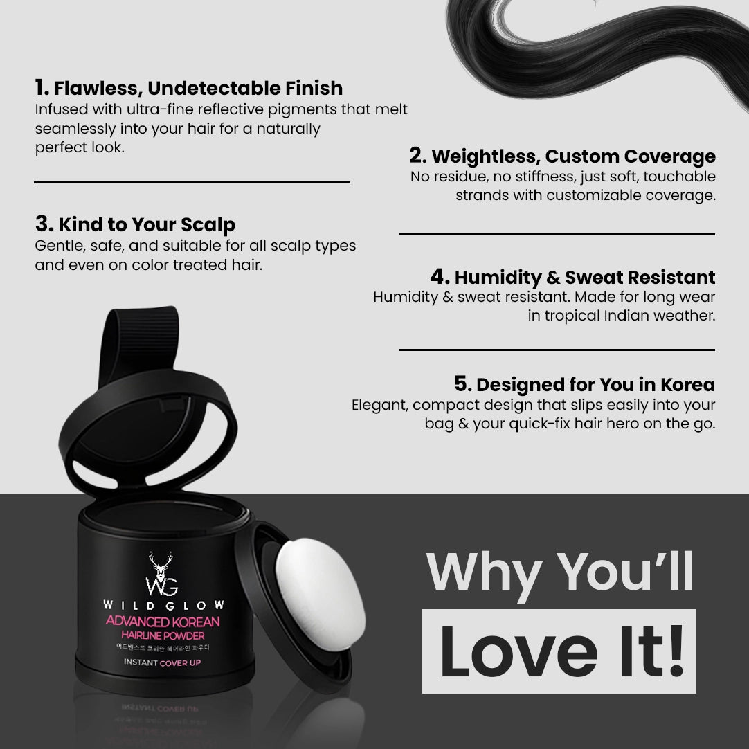 Advanced Hairline Density Filler Powder – Covers Grey Roots & Bald Spots Instantly (10gm)