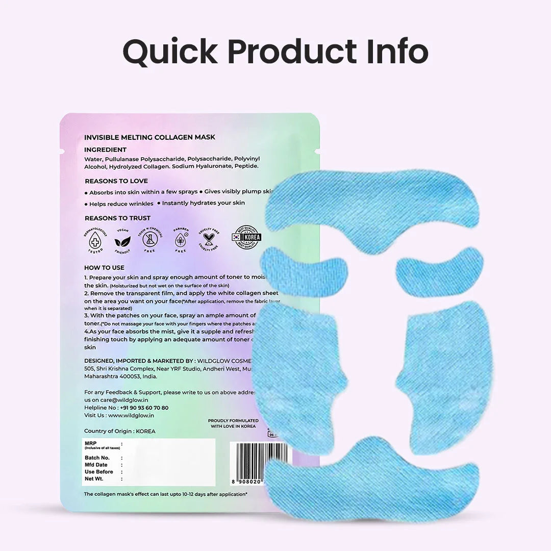 Invisible Collagen Sheet Mask | 6 Pcs