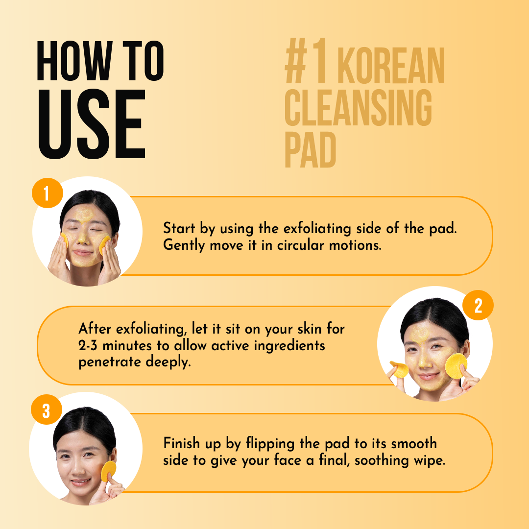 Kojic Acid & Turmeric Korean Cleansing Pads -40Pcs