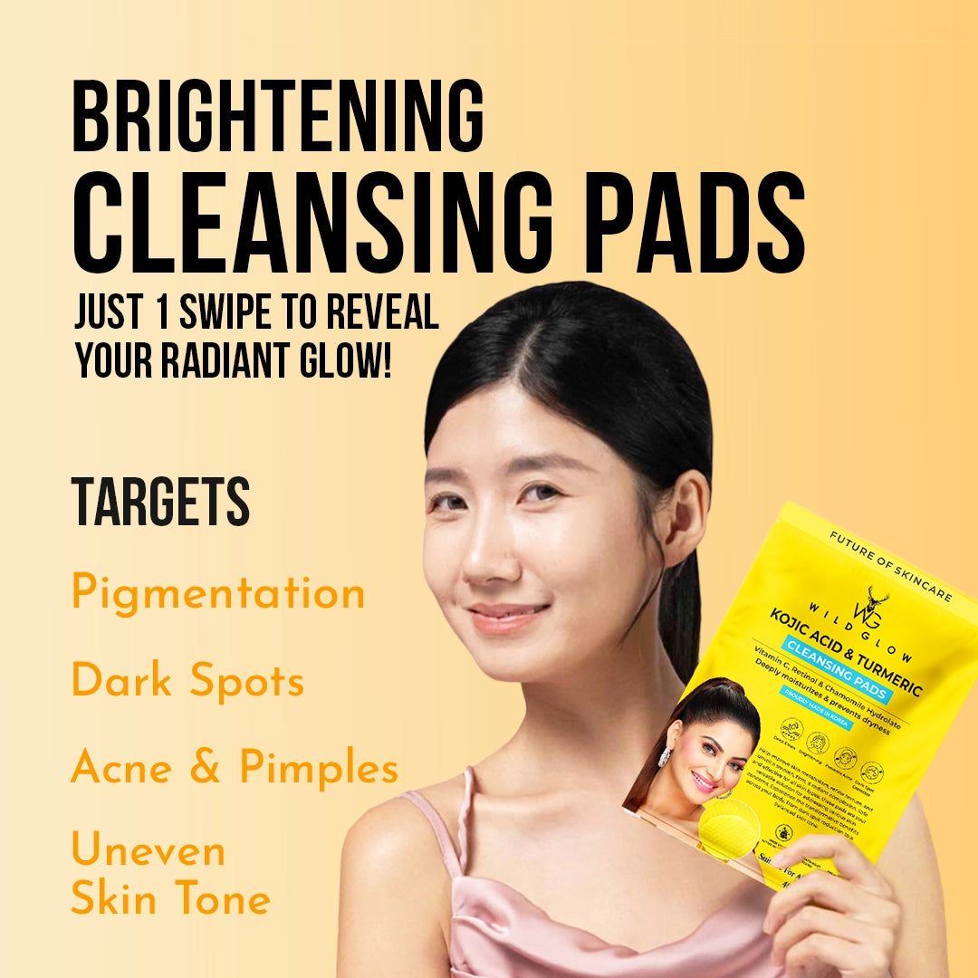 Kojic Acid & Turmeric Korean Cleansing Pads -40Pcs