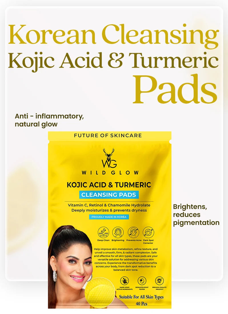 Korean cleansing pads packaging with a woman's face on a white background