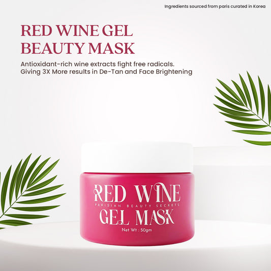 Red Wine Gel Face Mask With Paris-based RedWine Extracts - 50GM