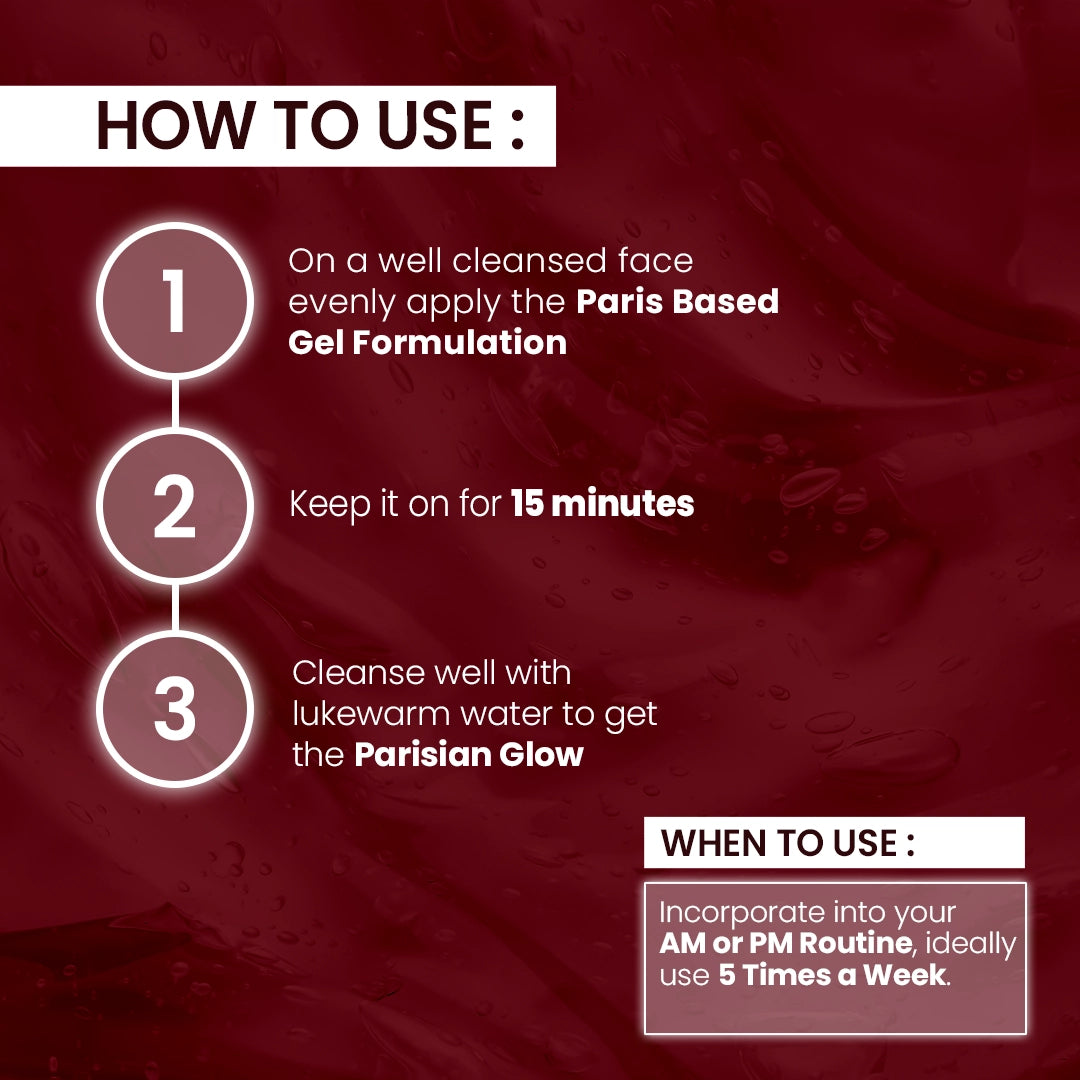Red Wine Gel Face Mask With Paris-based RedWine Extracts - 50GM