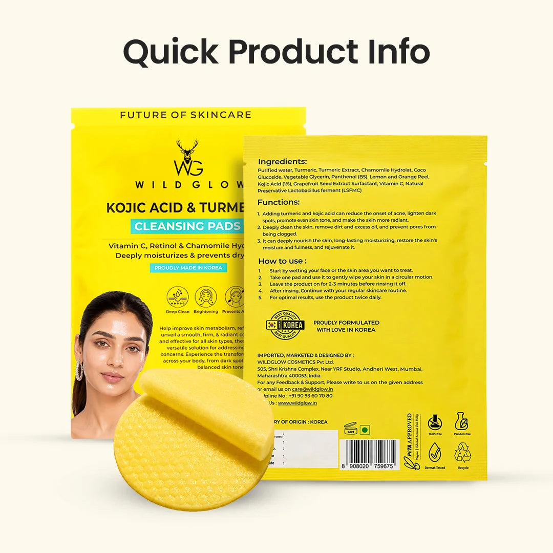 Kojic Acid & Turmeric Cleansing Pads - 40Pcs