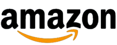 Amazon logo with a black 'a' and orange smile on a white background