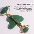 Load image into Gallery viewer, Brazilian Green Jade Face Roller + Gua Sha Set For A Contoured Look &  A Youthful Skin
