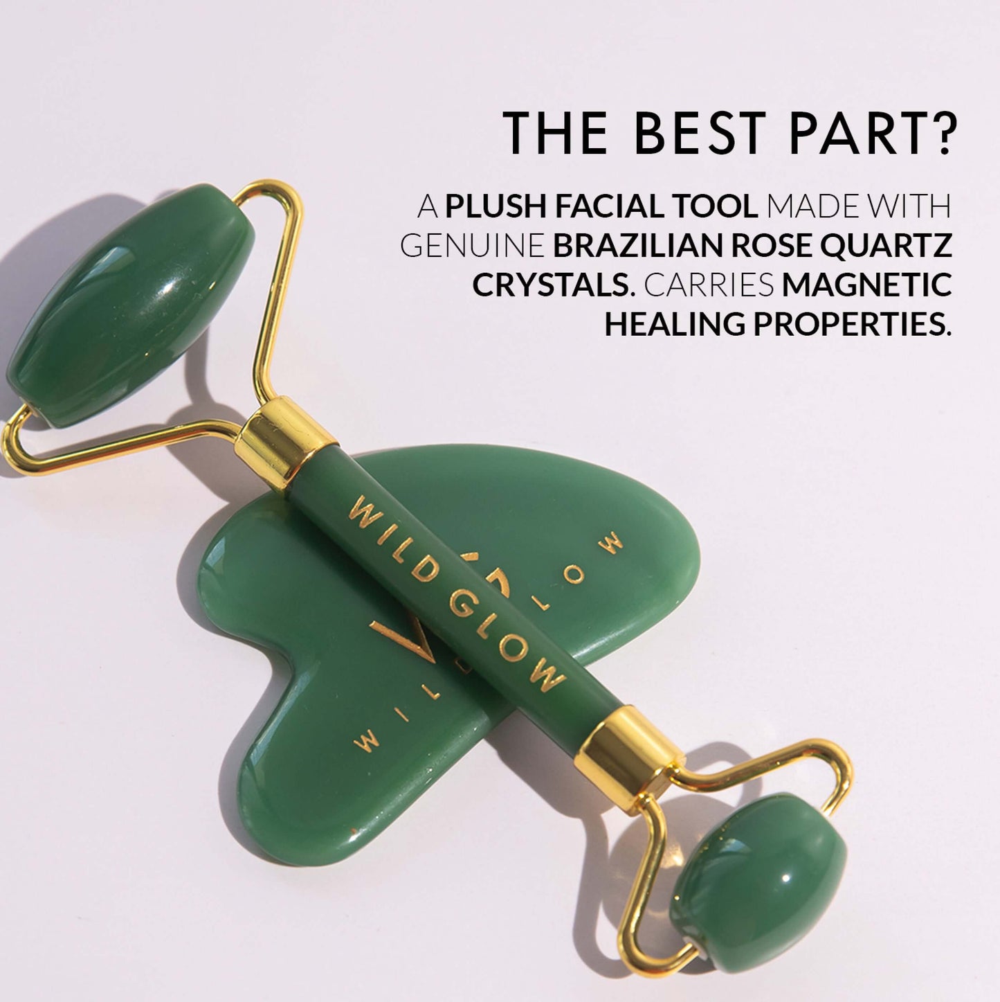 Brazilian Green Jade Roller & Gua Sha Set for Youthful Skin