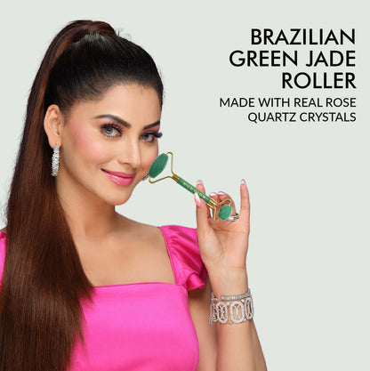 Brazilian Green Jade Face Roller For Smoothening Fine Lines & Wrinkles