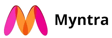 Myntra logo with a colorful 'M' and the brand name in black text.