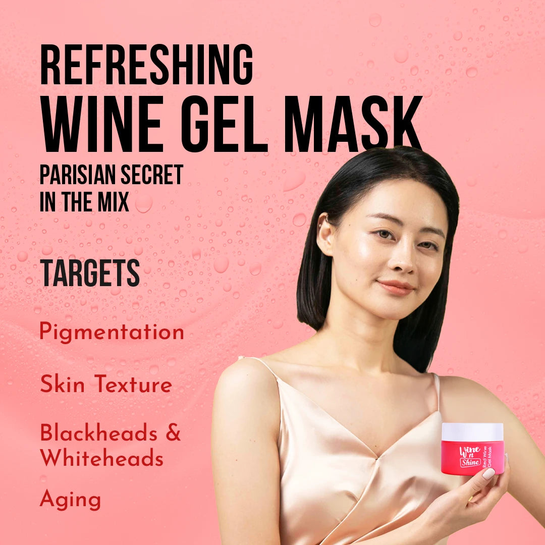 Red Wine Gel Face Mask With Paris-Based Red Wine Extracts (50 GM)