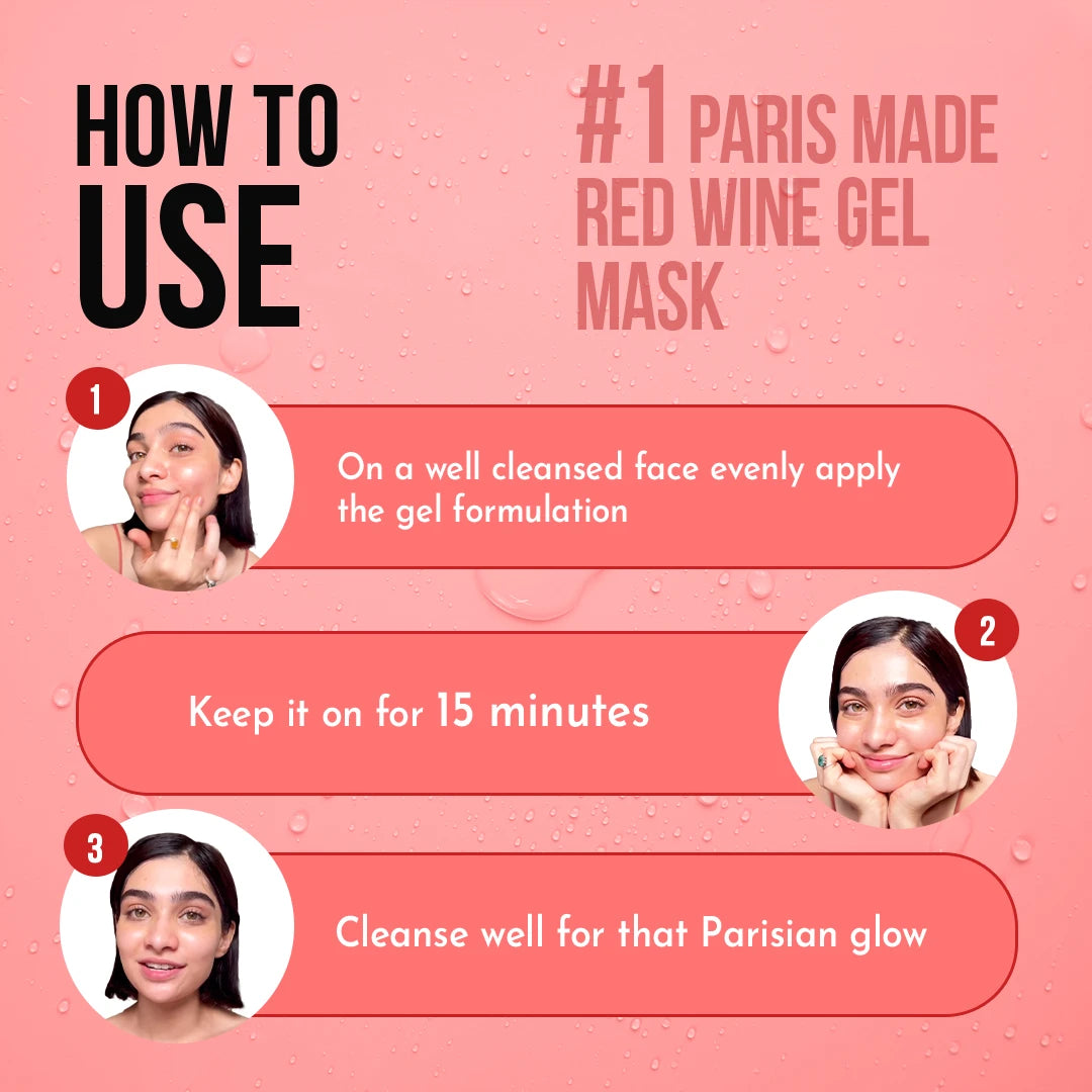 Red Wine Gel Face Mask With Paris-Based Red Wine Extracts (50 GM)